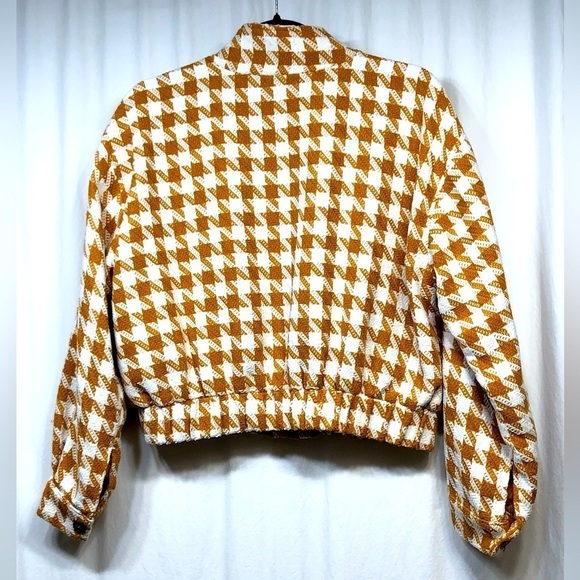 HERSY Gold White Bomber Style Jacket Full Zip Style HJ0019A Size Small - Picture 3 of 16